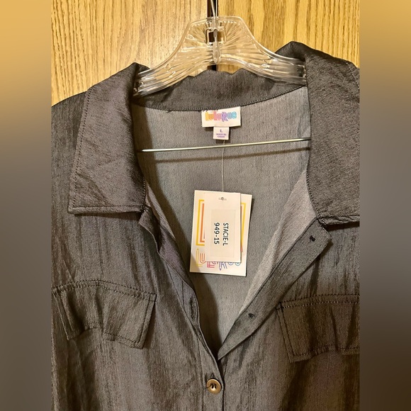 LuLaRoe Stacie dress gray size large. NWT. - Picture 3 of 5